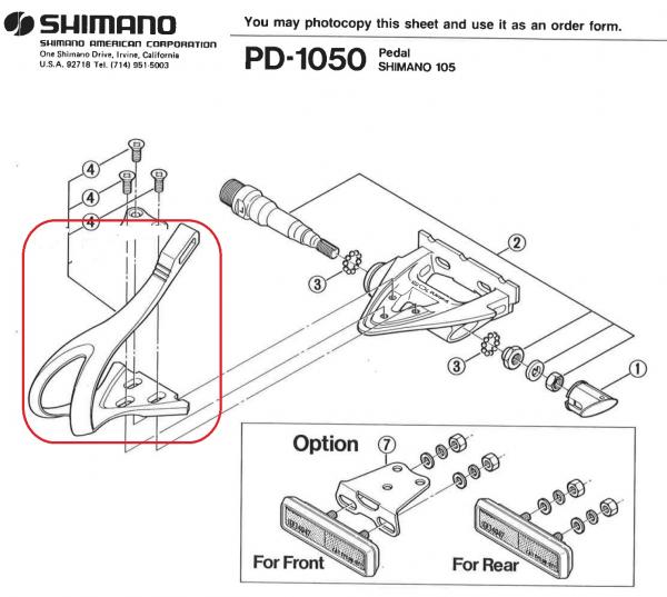 PEDALHAKEN SHIMANO PD-1050-M, 1-STUECK